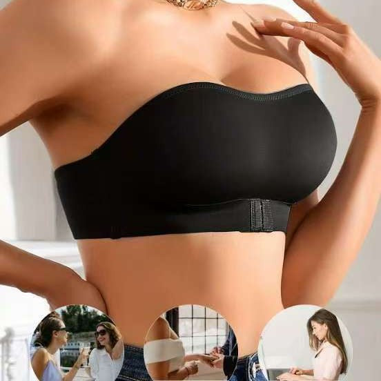 Front Buckle Side Drawing Upper Support Women's Non-slip Tube Top Breathable Bra