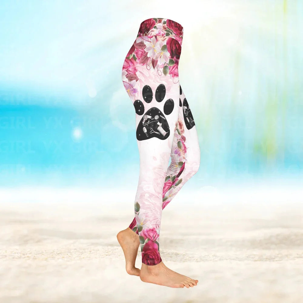 Dog Groomer Pet Groomer Salon Pet Bling Bling 3D Legging All Over 3D Printed Legging For Women