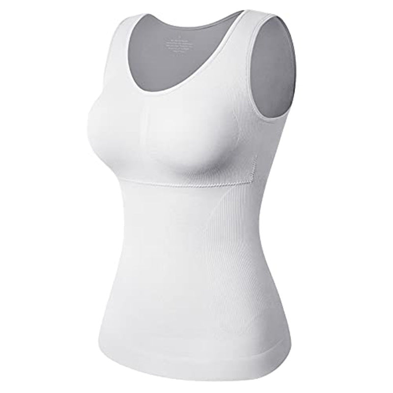 Women's Solid Color Wire-free Seamless Tummy Control Camisole bra With Padding